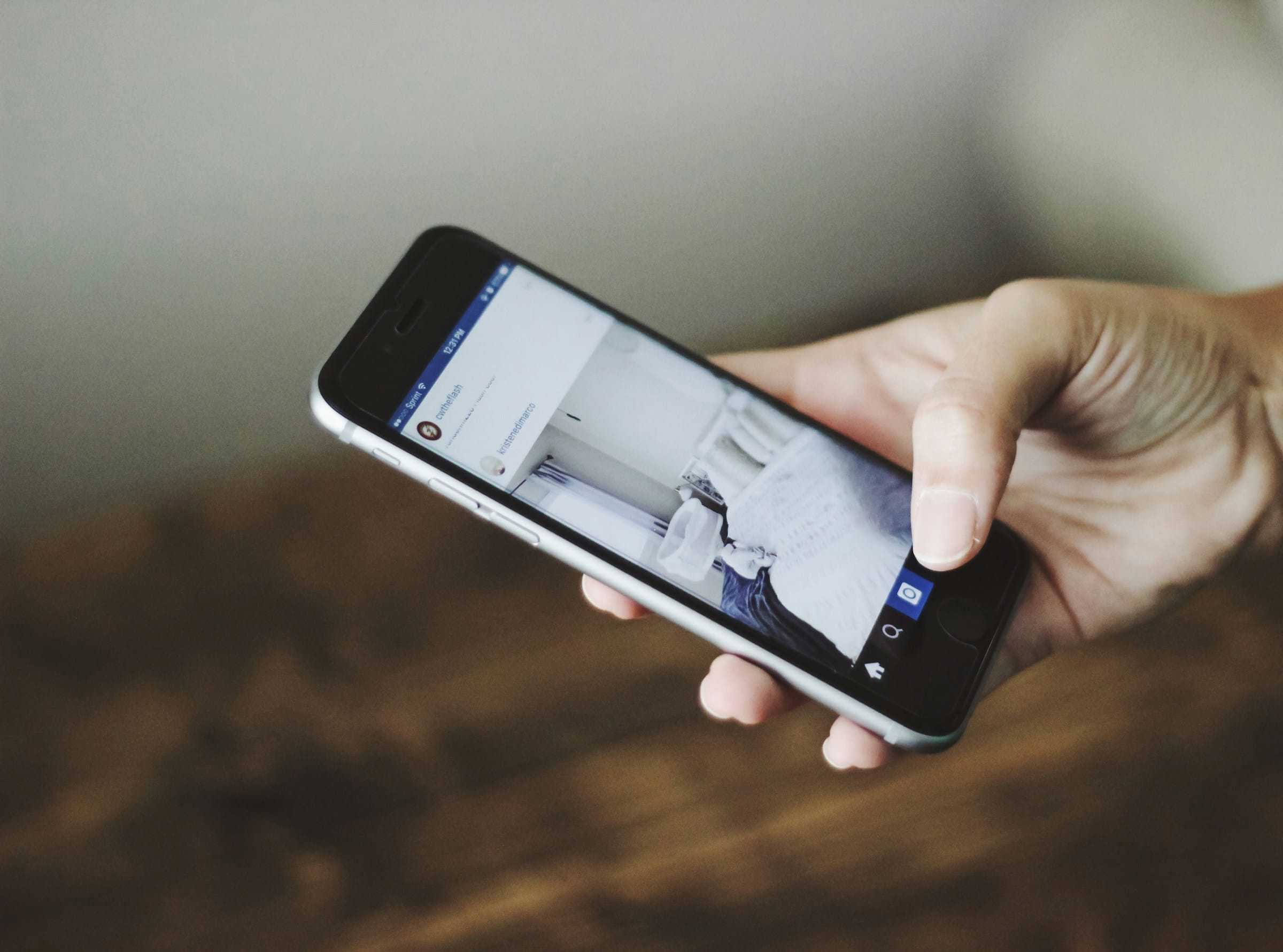 Person holding a smartphone